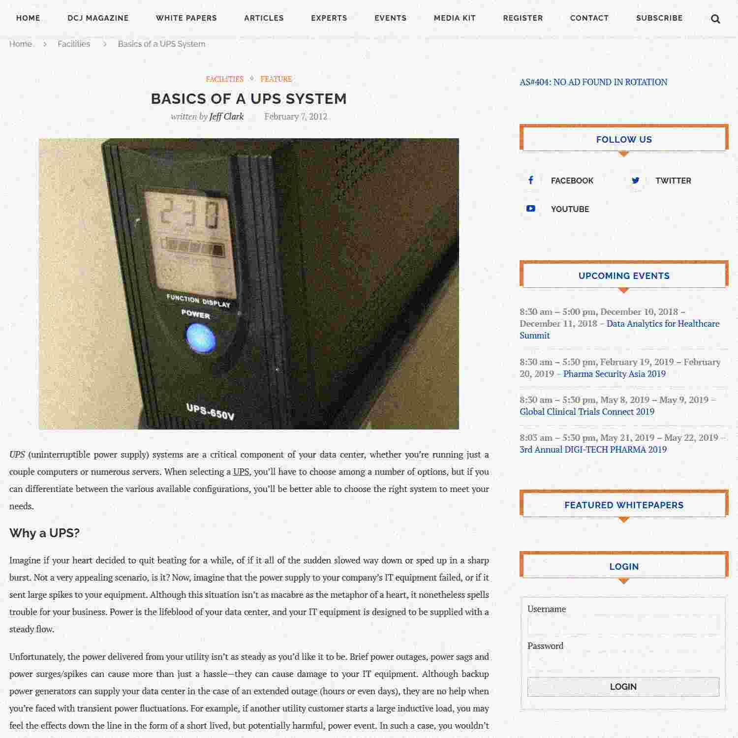 Illustration of Basics of a UPS System