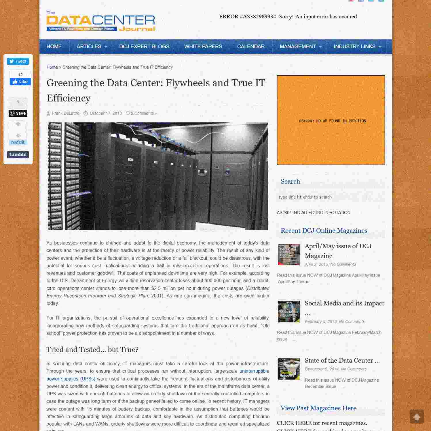 Illustration of Greening the Data Center: Flywheels and True IT Efficiency