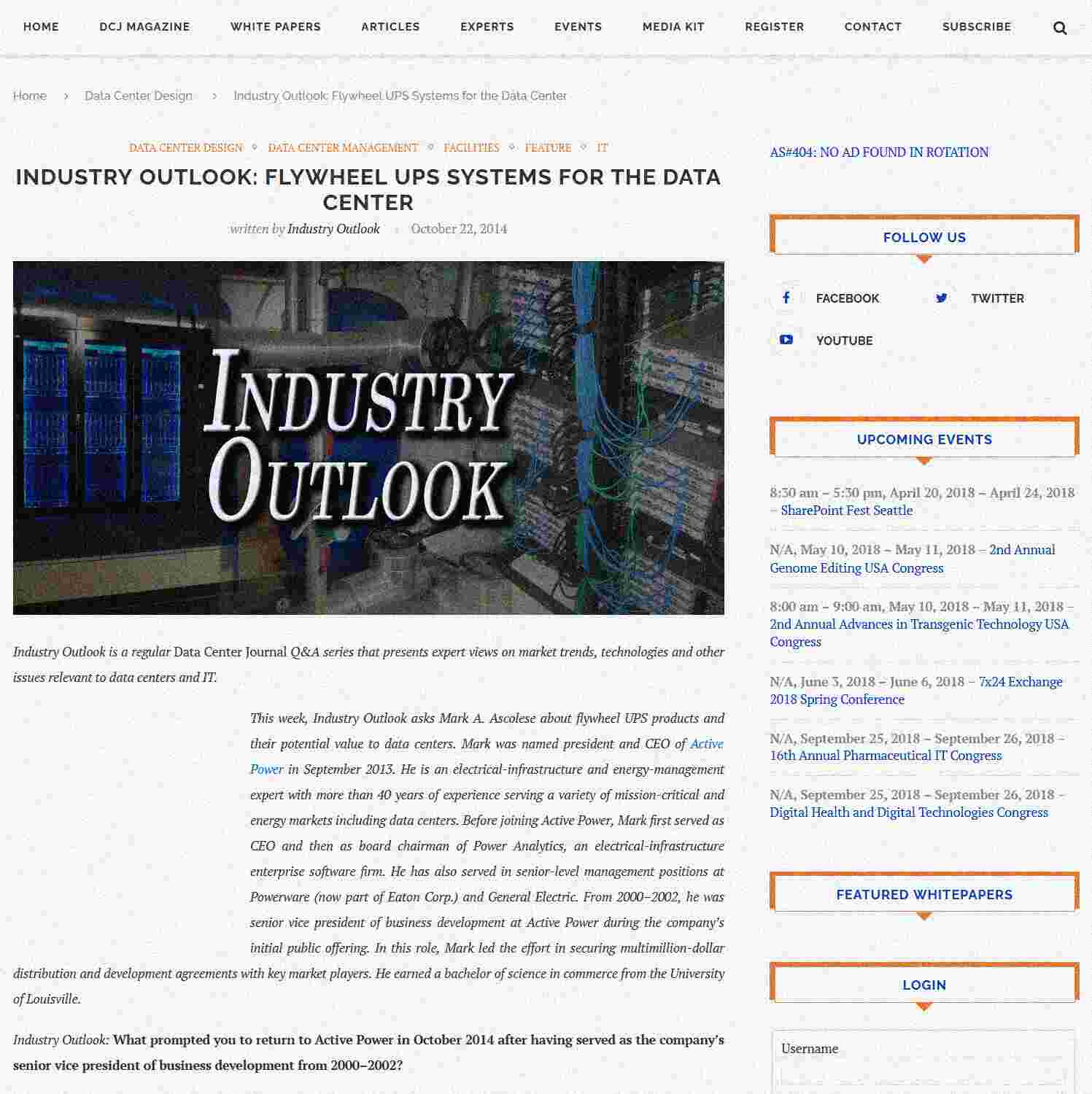 Illustration of Industry Outlook: Flywheel UPS Systems for the Data Center