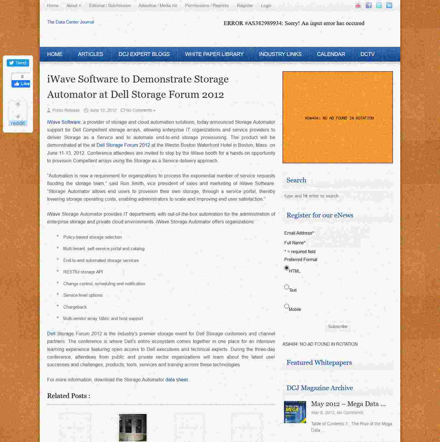 Illustration of iWave Software to Demonstrate Storage Automator at Dell Storage Forum 2012