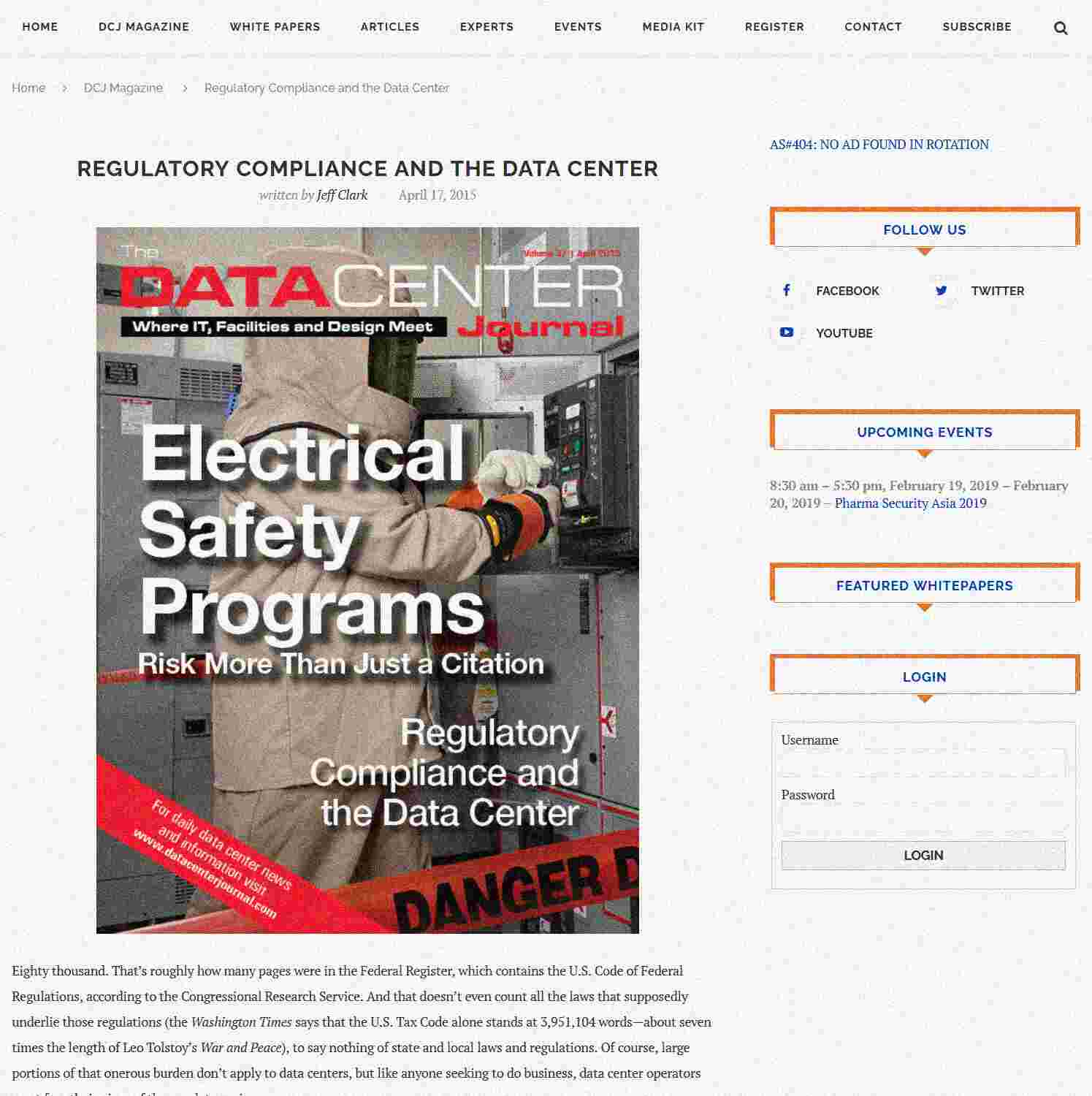 Illustration of Regulatory Compliance and the Data Center