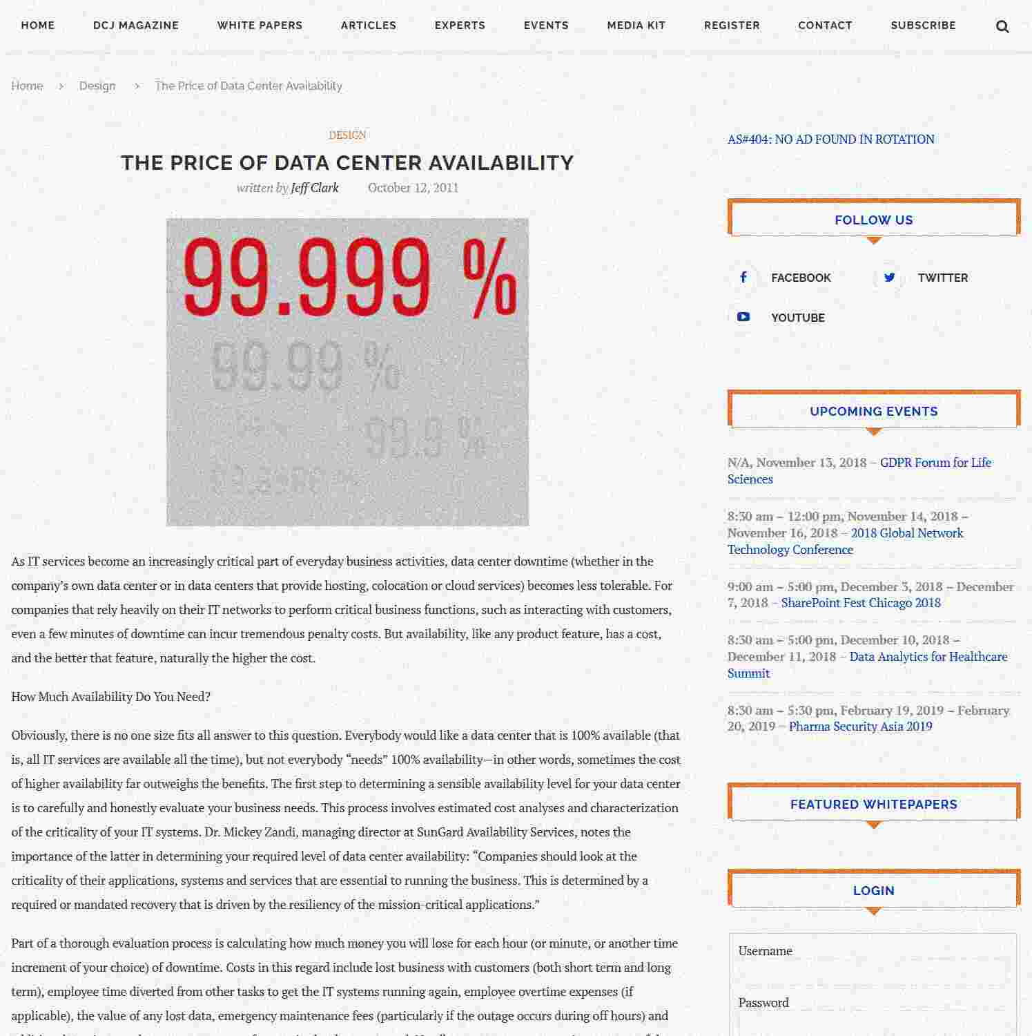 Illustration of The Price of Data Center Availability